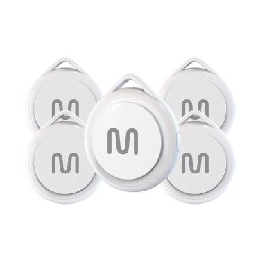 Imagem de Kit 5 Rastreadores Bluetooth Multi MTag Branco - TAG01K3