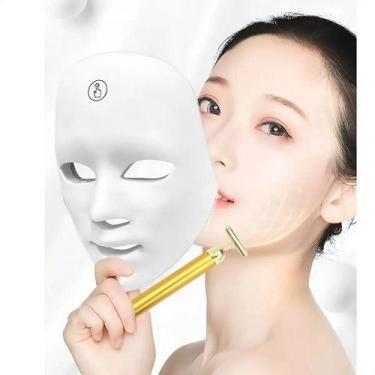 Imagem de Máscara Facial Led Terapia De Luz Rpc Com 7 Cores Para O Rosto 127/220