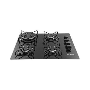 Imagem de Fogão de Mesa Cooktop a Gás Suggar FG4304AVP 4 Bocas Vidro Temperado Preto Bivolt