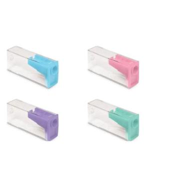 Imagem de Kit 04 Apontador Com Deposito Faber Castell Tons Pastel