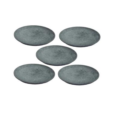 Imagem de Conjunto de Pratos Sobremesa e Bolos 5 Peças Pedra Sabão para Uso em Forno e Lanches 30CM Industria São Jose