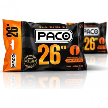 Imagem de Kit 2 Câmara de Ar para Bicicleta Paco Aro 26 26x1.75x2.125 Válvula Americana 35mm Borracha Butílica Bivolt