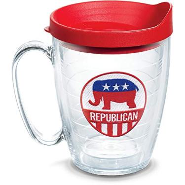 Imagem de Tervis Copo isolado de parede dupla com elefante republicano feito nos EUA, caneca de 473 ml, emblema