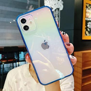 Imagem de Capa para celular de silicone Shiny Soft do arco-íris da moda para Iphone 12 Pro 7 8 plus 11 X XS XR MAX Capa protetora, azul, para iphone 7plus