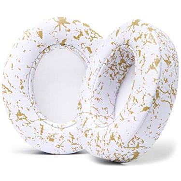 Imagem de Almofadas WC Wicked Almofadas para Beats Studio 2 e 3 (B0501, B0500) Com e sem fio | Não cabe em batidas solo | Couro PU mais liso, espuma melhorada e adesivo mais forte | Mármore de ouro