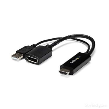 Imagem de Conversor ativo StarTech.com HDMI2DP HDMI ou DVI para DisplayPort, HDMI para DisplayPort - 4K30 com alimentação USB, Preto