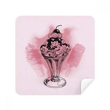 Imagem de Cereja Chocolate Sorvete Copos Picolé Tecido de Camurça Tecido 2 Unidades