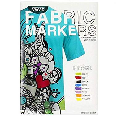 Imagem de Conjunto de 8 cores de tecido e marcador têxtil permanente não tóxico com proteção UV