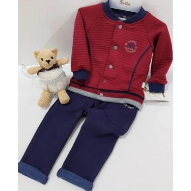Imagem de - Conjunto Luxo Bebe Menino Paraiso Inverno C/ Casaco Rf 10270