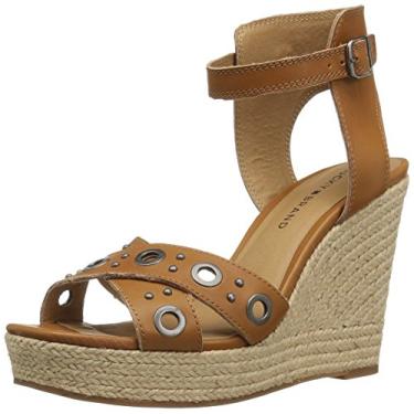 Imagem de Lucky Brand Sandália anabela feminina Leander, Café, 9.5