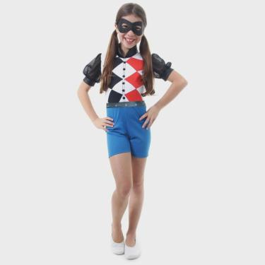 Imagem de Fantasia Infantil Arlequina dc Super Hero Girls com Máscara