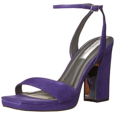 Imagem de Franco Sarto Sandália feminina L-Daffy com tira no tornozelo, Camurça roxa, 7.5