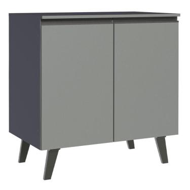 Imagem de Balcão 80 cm 2 Portas Com Pés Cinza Nice Madesa