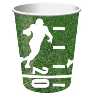 Imagem de 8 unidades de copos de papel quente/frio, 255 g, futebol americano
