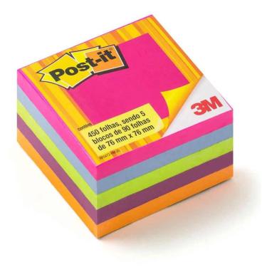 Imagem de Post-it 450 Folhas / 5 Blocos de 90 Folhas 76 mm X 76 mm