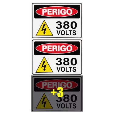 Imagem de Combo 6 Placas De Sinalização Perigo 380 Volts 30x20 Acesso - S-217/4 F9e