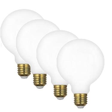 Imagem de 4X Lâmpada Filamento De Led Poptem G95 Leitosa 4W Bivolt Decorativa