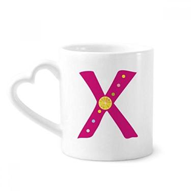 Imagem de X Alfabeto Laranja Frutas Padrão Bonito Caneca Café Cerâmica Copo Coração Vidro
