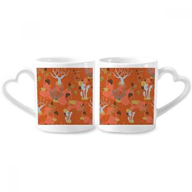 Imagem de Conjunto de canecas de porcelana para casais, cacto de deserto, savana, laranjeiras, laranjeiras, copo, coração, coração