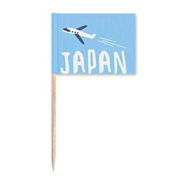 Imagem de Bandeira de palito de dente para viagem de avião japonês para decoração de festa