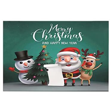 Imagem de KELATI Tapete de porta de Natal, tapete de Natal de boas-vindas de Natal antiderrapante e lavável, para quarto, banheiro, cozinha, tapete, decoração de feriados-A