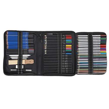 Imagem de Lápis de desenho profissional durável, com conjunto de lápis de cor de bolsa de náilon, resistente, equipado com um conjunto completo de ferramentas para estudantes que esboçam presentes de pintura