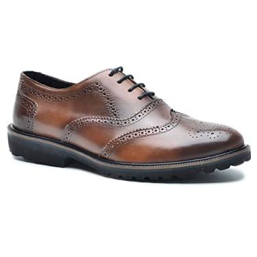Imagem de Sapato Social Masculino Marrom Couro Prime Oxford Macio (43, Marrom)
