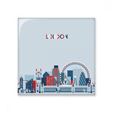 Imagem de Britain UK London Eye Bridge Tower Blue Ceramic Tile Glossy Decalque de pedra adorna tijolo vitrificado