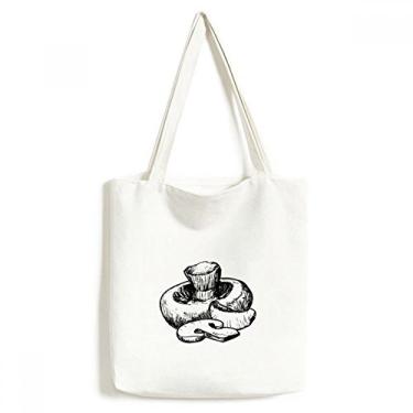 Imagem de Bolsa de lona com estampa de ilustração realista Swamm Line sacola de compras casual bolsa de mão