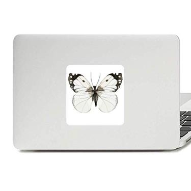 Imagem de Borboleta com asas brancas escuras decalque vinil paster laptop decoração PC