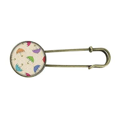 Imagem de Broche de metal retrô guarda-chuva Cloud Rain Drip Sun