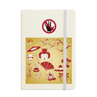 Imagem de Caderno secreto de sushi japonês com bojo branco vermelho e amarelo A5