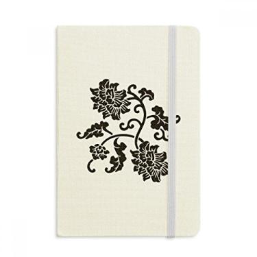 Imagem de Caderno de flores negras oficial de tecido capa dura para diário clássico