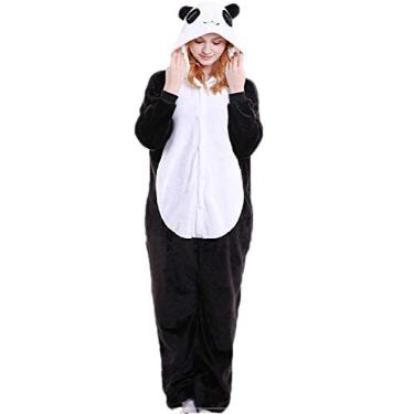 Imagem de Pijama Fantasia Kigurumi Panda Macacão com Capuz Tamanho: G 1,67-1,78