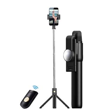 Imagem de Bastão de selfie portátil, suporte de telefone celular, tripé multifunções integrado, bastão de selfie com controle remoto feito de