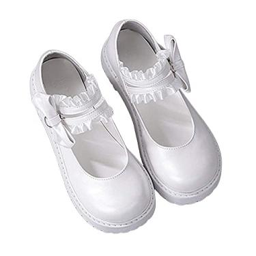Imagem de CountryWomen Sapatilha japonesa Sweet Lolita Hollow Heart Maid plataforma para cosplay Mary Jane, Branco 1, 5 Wide Big Kid