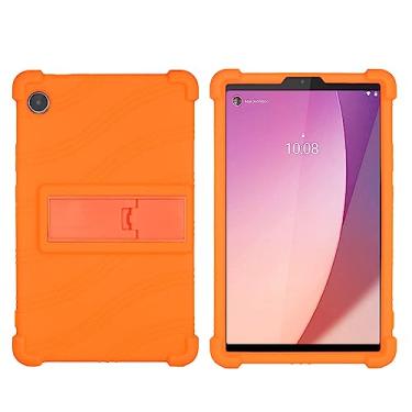 Imagem de QYiiD Capa para Lenovo Tab M8 HD/Smart Tab M8/Tab M8 FHD 2019, capa protetora de silicone leve e macia à prova de choque para Lenovo M8 8 polegadas TB-8505F TB-8505X TB-8505FS TB-8705, laranja