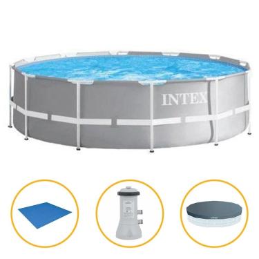 Imagem de Piscina Intex 6.503 Litros Estrutural Prism Armação com Filtro Capa e Forro