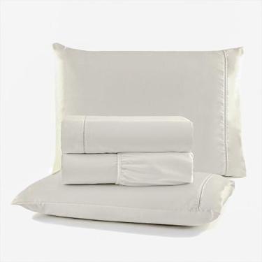 Imagem de Kit Roupa de Cama Casal Com Elástico 200 Fios Algodão 4 Peças - Charme