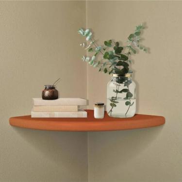 Imagem de KIAGA, Prateleira de Canto de Parede Colorido em Mdf Laqueado Cor:COBRE METALIZADO;Tamanho:40X40 CM