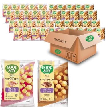 Imagem de Kit 40 Snacks GOODSOY Peito de Peru 20x Churrasco 20x 25g