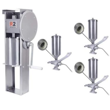 Imagem de Kit Churros 1 Masseira Engrenagem E 3 Doceiras Com Copo de Rosca 2 Lit