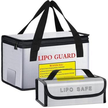 Imagem de CNDHDOK Bolsa De Bateria Lítio 260 * 130 150 Mm + 185 75 60 Mm, À Prova Fogo E Explosão, Para Armazenamento Carregamento, Viagem Escritório Casa