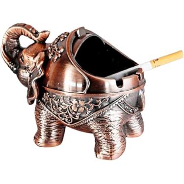 Imagem de Cinzeiro De Elefante à Prova De Vento, Cinzeiro De Cigarro De Metal Para Casa Sala De Estar Suprimentos Para Sala De Chá, C, 14 * 9 * 11CM