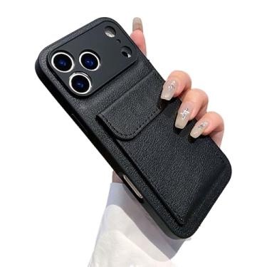 Imagem de Losin Capa para celular compatível com iPhone 17 Pro Max, simples, elegante, porta-cartões, capa de telefone à prova de choque para mulheres e meninas, preta