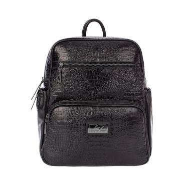 Imagem de Mochila grande de couro croco grafite Zooey-Feminino
