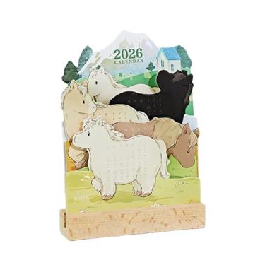 Imagem de Calendário De Mesa 2026 - Planner de Grosso e Cavalo | Decoração 3D Para Escritório - Para Casa Escritório Sala De Aula Dormitório Família Crianças Mulheres Professor Presente