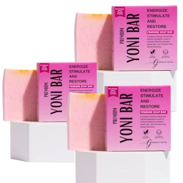 Imagem de Pacote com 3 barras – Premium Yoni – Sabonete natural para cuidados femininos para equilíbrio de pH, controle de odor e hidratação | Ingredientes de ervas orgânicas | Suave e eficaz para higiene