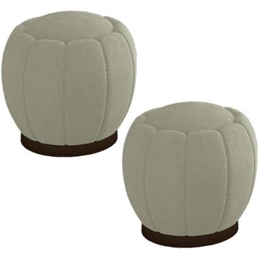 Imagem de Kit 2 Puff Puf Para Sala Base Metal Tull Veludo Sl 940 Peer Sl 940