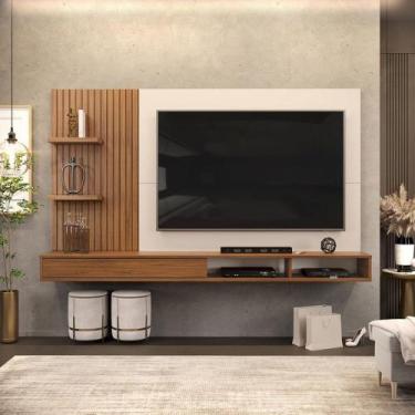 Imagem de Painel para TV até 60 Polegadas 1 Porta Bento DJ Móveis, Freijo/Off Wh